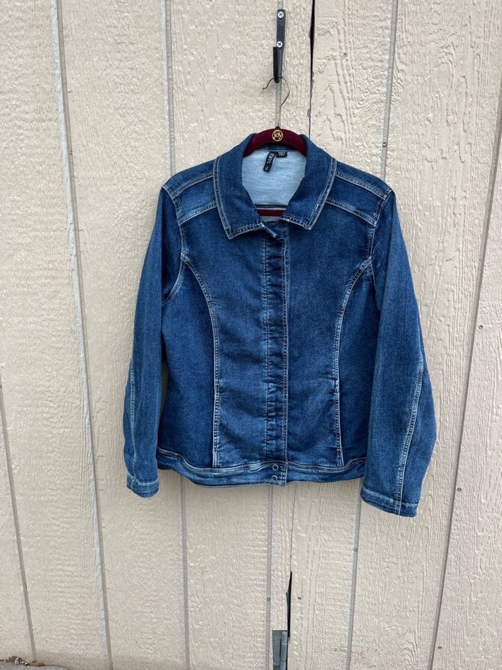 Ethyl Blue Jean Denim Jacket Stretch Size Large